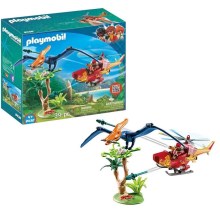 Playmobil - Children's building set helicopter with Pterodactyl 39 pcs