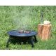 Portable campfire with grate black