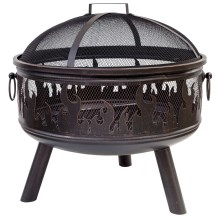 Portable wood campfire with a grate WILDFIRE d. 61 cm