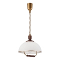 Pull-down chandelier RAMONA 1xE27/60W/230V beige/dark brown/pine