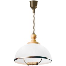 Pull-down chandelier RAMONA 1xE27/60W/230V beige/light brown