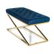 Quilted bench SALIBA 50x97 cm gold/blue