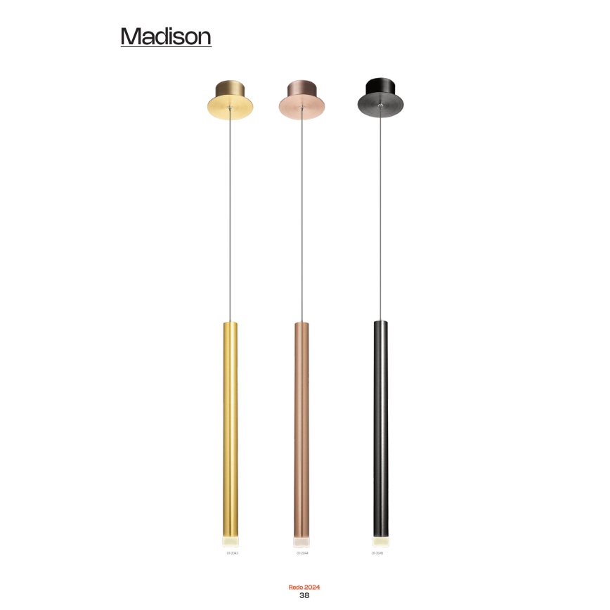 Redo 01-2043 - LED Chandelier on a string MADISON LED/4W/230V gold