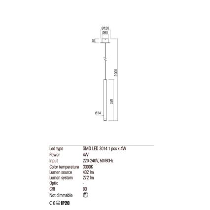 Redo 01-2043 - LED Chandelier on a string MADISON LED/4W/230V gold