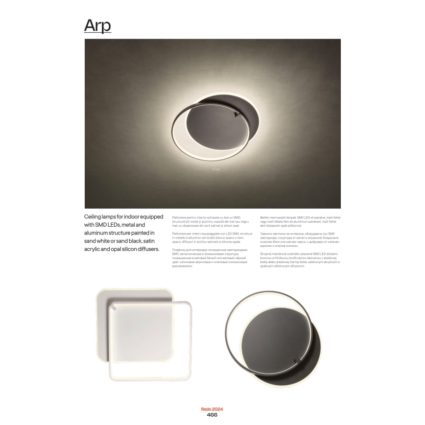Redo 01-2660 - LED Ceiling light ARP LED/45W/230V black