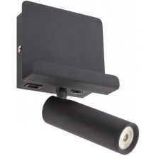 Redo 01-3084 - LED Wall spotlight PANEL LED/3,5W/230V USB black