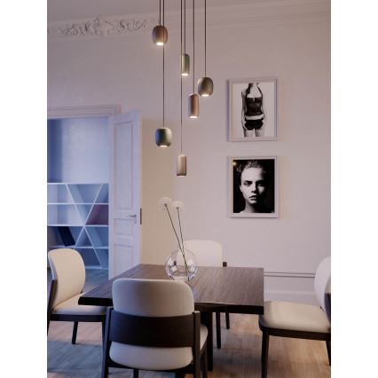 Redo 01-3477 - Chandelier on a string BOOM 1xGU10/10W/230V d. 12 cm black