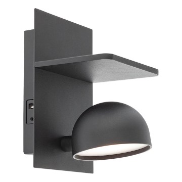Redo 01-3491 - LED Wall spotlight SEIBI LED/7W/230V USB CRI 90 black