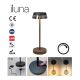 Redo 90312 - LED Dimmable touch table lamp ILUNA LED/2,5W/5V 2700-3000K 3000 mAh IP65 black