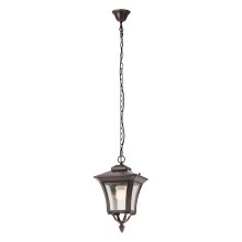 Redo 9670 - Outdoor chandelier on a chain DUBLIN 1xE27/70W/230V IP44 brown