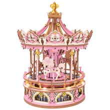 RoboTime - 3D music box puzzle Romantic carousel pink