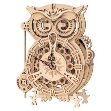 RoboTime - 3D wooden mechanical puzzle Owl clock