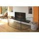 Safety barrier for fireplace 74x280 cm black