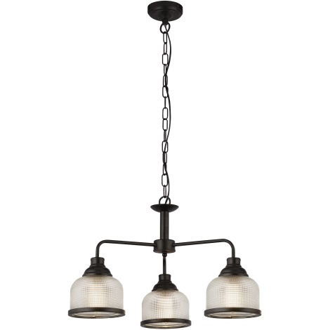 Searchlight - Chandelier on a chain HIGHWORTH 3xE27/60W/230V black
