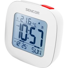 Sencor - Alarm clock with LCD display and thermometer 2xAAA white