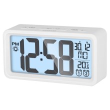 Sencor - Alarm clock with LCD display and thermometer 2xAAA white