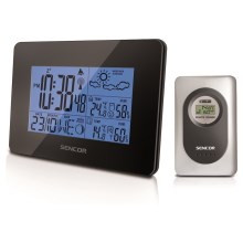 Sencor - Weather station with LCD display and alarm clock 3xAA black