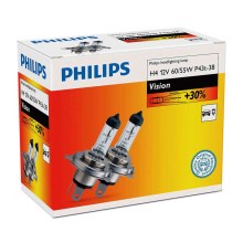 SET 2x Car bulb Philips VISION 12342PRC2 H4 P43t-38/60W/55W/12V 3200K
