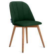 SET 2x Dining chair BAKERI 86x48 cm dark green/beech