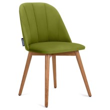 SET 2x Dining chair BAKERI 86x48 cm light green/beech