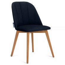 SET 2x Dining chair RIFO 86x48 cm dark blue/beech