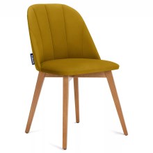 SET 2x Dining chair RIFO 86x48 cm yellow/beech
