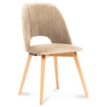 SET 2x Dining chair TINO 86x48 cm beige/beech