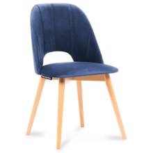 SET 2x Dining chair TINO 86x48 cm dark blue/beech