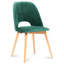 SET 2x Dining chair TINO 86x48 cm dark green/beech