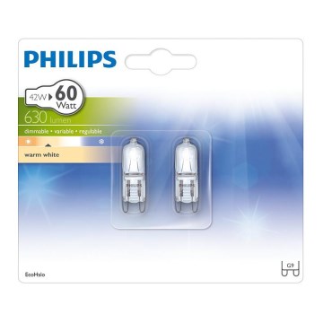 SET 2x Halogen bulb Philips G9/42W/230V 2800K
