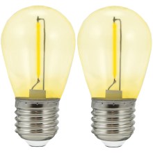 SET 2x LED Bulb PARTY E27/0,3W/36V yellow