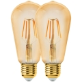 SET 2x LED Bulb VINTAGE ST64 E27/6W/230V 2200K - Eglo 11783
