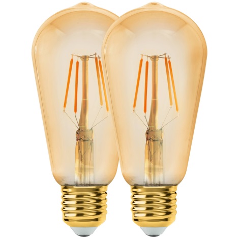 SET 2x LED Bulb VINTAGE ST64 E27/6W/230V 2200K - Eglo 11783