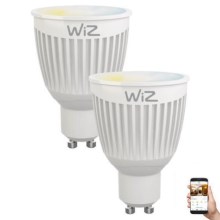 SET 2x LED Dimmable bulb GU10/6,5W/230V 2700-6500K Wi-Fi - WiZ