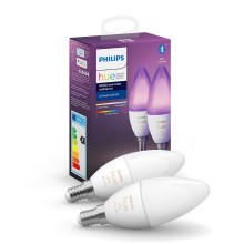 SET 2x LED Dimming bulb Philips Hue WHITE AND COLOR AMBIANCE B39 E14/5,3W/230V 2200K - 6500K