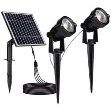 SET 2x LED Outdoor solar lamp 2xLED/1,2W/3,7V IP65 3000K