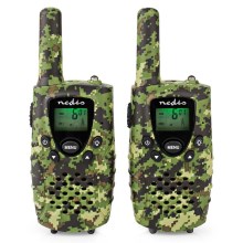 SET 2x Walkie-talkie with LED light 3xAAA range 8 km camouflage