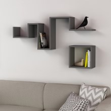 SET 2x Wall shelf FOLLOW anthracite