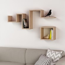 SET 2x Wall shelf FOLLOW brown
