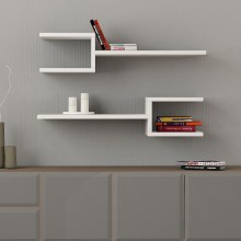 SET 2x Wall shelf FORK white