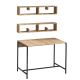 SET 2x Wall shelf PENNY 20x100 cm + work table 74x100 cm brown/black