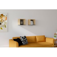 SET 2x Wall shelf SEVIMA 30x30 cm beige/anthracite