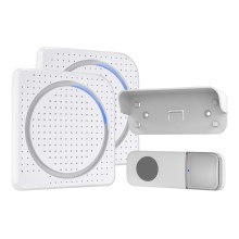 SET 2x Wireless socket doorbell 230V IP56 white