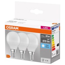 SET 3x LED Bulb P40 E14/4,9W/230V 4000K - Osram