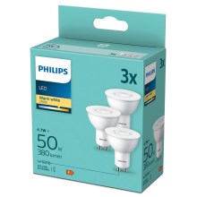 SET 3x LED Bulb Philips GU10/4,7W/230V 2700K