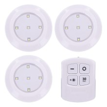 SET 3x LED Dimming light with remote control LED/3xAAA