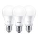 Set 3x LED Light bulb Philips E27/9W/230V 2700K