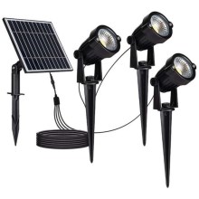 SET 3x LED Outdoor solar lamp 3xLED/1,2W/3,7V IP65 3000K
