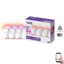 SET 3x LED RGBW Dimmable bulb GU10/4,7W/230V 2200-6500K CRI 90 Wi-Fi - WiZ
