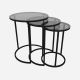 SET 3x Side table ALYA d. 34/42/50 cm black